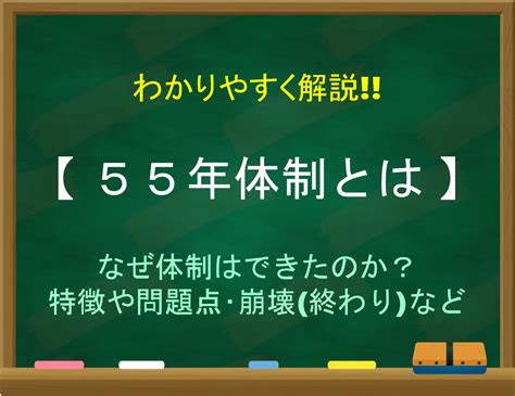 55年|【55年体制とは】簡単にわかりやすく解説!!特徴や問題点・崩壊。